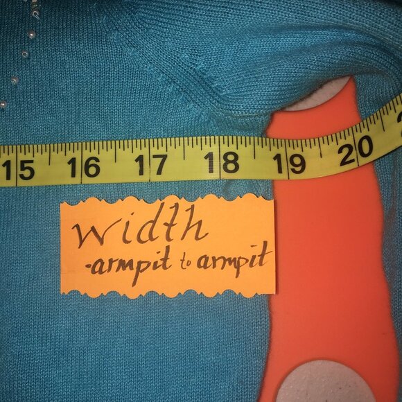 Jack B Quick Petites PS Turquoise Christmas Sweater/Snowmen - Picture 10 of 13